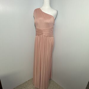 NWT David's Bridal 14 One Shoulder Mesh Bridesmaid Dress Full Skirt Style F19932